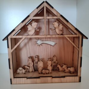 Christmas Nativity House with angels
