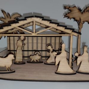 Christmas nativity with palm tree