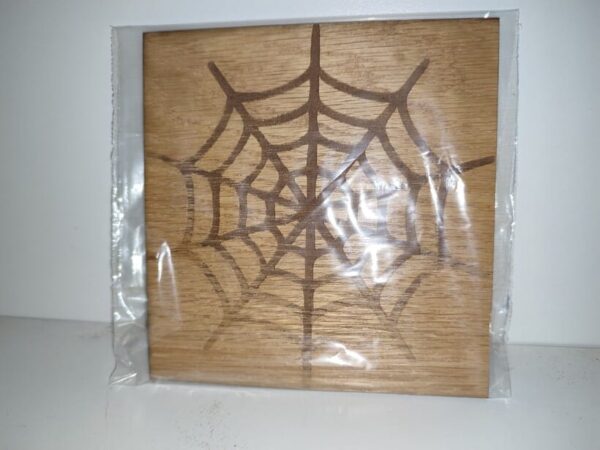 wooden spider web decor