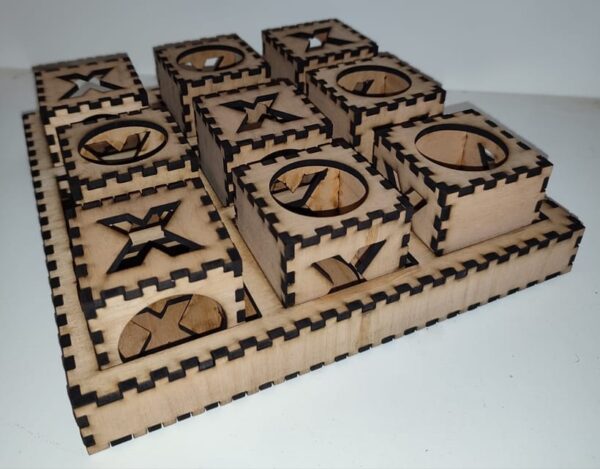 Wooden 3D Tic Tac Toe Game