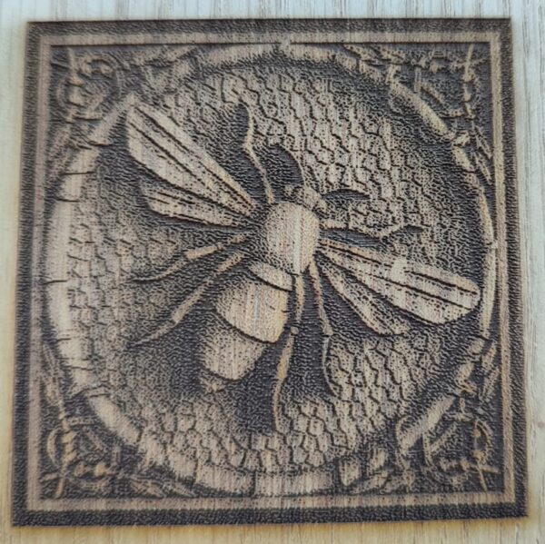 Wooden 3D Image Honey Bee Top View Scenery