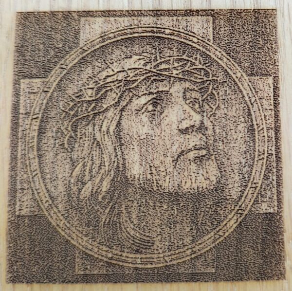 Wooden 3D Image Christ Thorn Crown Scenery