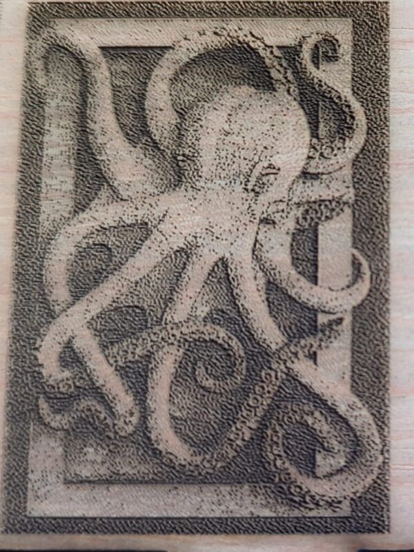 Wooden 3D Image Octopus Scenery