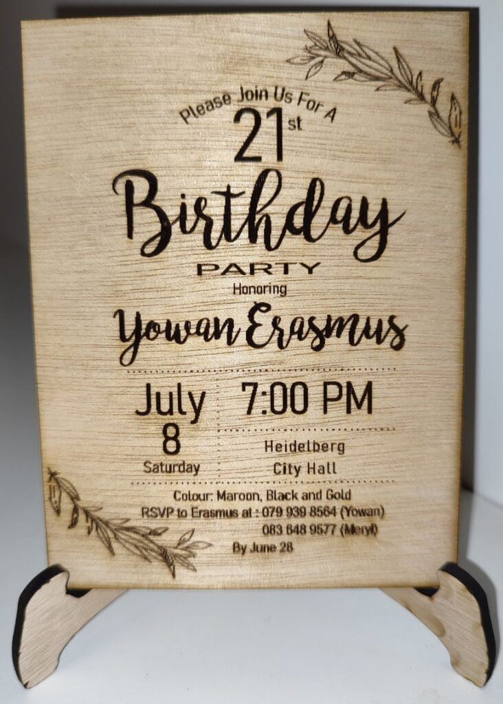 Create Your Own Personal Gift Design 16 Wooden 21st Birthday Party Invite Display Stand