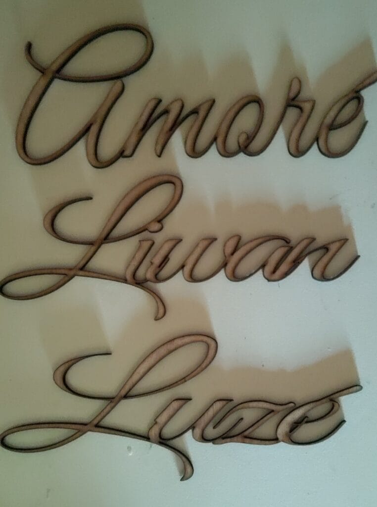 Create Your Own Personal Gift Design 15 Wooden 3D Cursive Name Cutouts