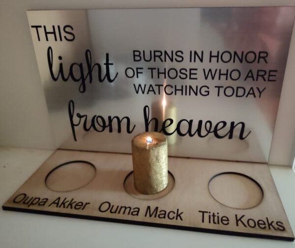 Silver Panel Engraving Candle Memorial