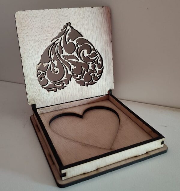 Wooden Heart Ring Box for Weddings & Engagements - Image 3
