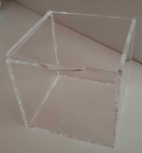 Perspex Plexiglas transparent box with flip lid