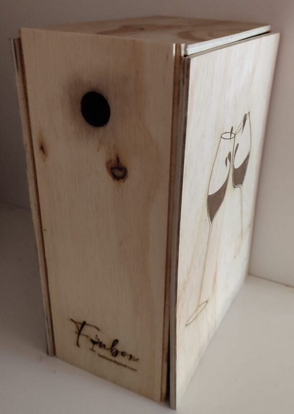Wooden Bag-in-Box Wine Holder with Sliding Back Lid | Custom Laser Engraved Wine Gift in Garden Route - Image 2