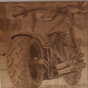 Custom Harley Wooden Photo Engraving | Laser-Etched Motorbike Art in Garden Route, Western Cape