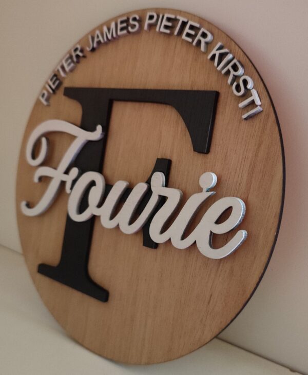 Family Names Round 3D Plaque