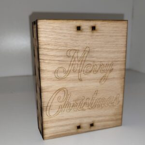 Wooden Merry Christmas box with lid
