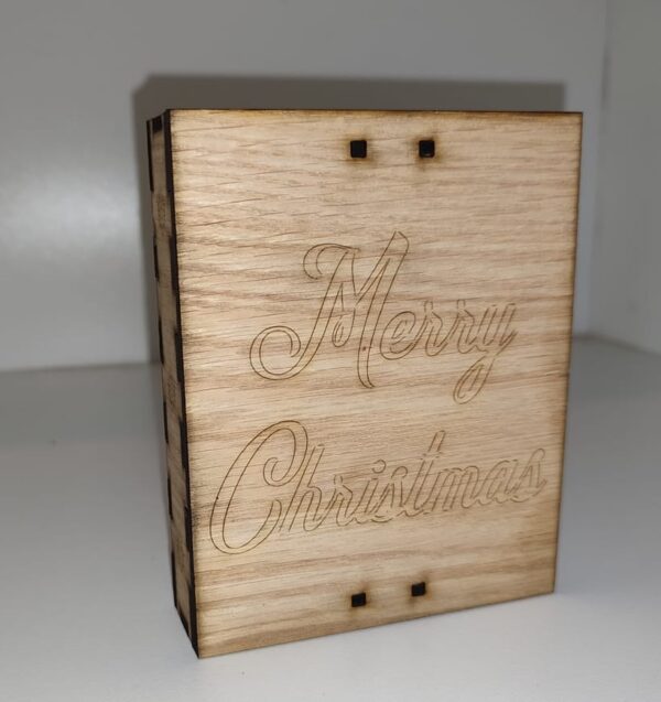 Wooden Merry Christmas box with lid