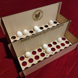 Wooden display rack for eggs