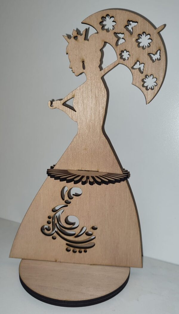 Napkin Serviettes Holder centerpiece lady with umbrella - Image 2