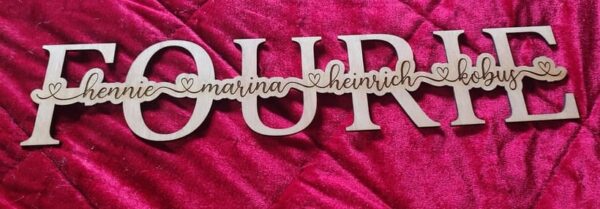 Wooden Family Name Plaque