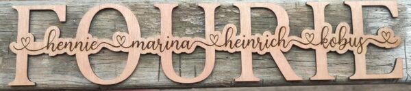 Cutout Wooden Family Name Plaque Sign – Personalized Elegance from the Garden Route, Western Cape - Image 2
