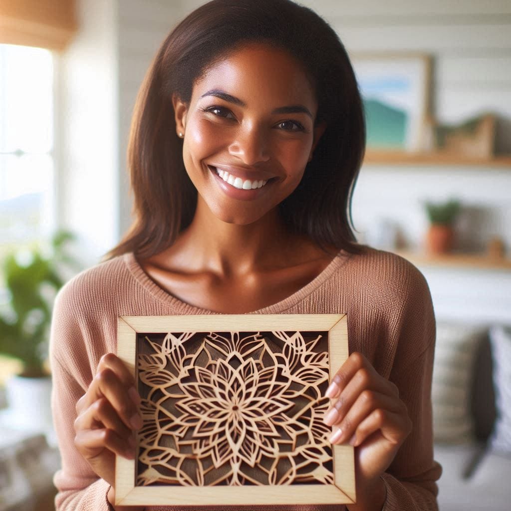 Create Your Own Personal Gift Design 1 woman holding gift microsoft Designer
